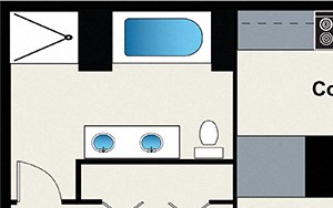 2 Bed 2 Bath Floor plan at 24 S Morgan Apartments, Chicago, Illinois